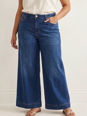 Anthropologie Deep Blue Wide Leg Jeans